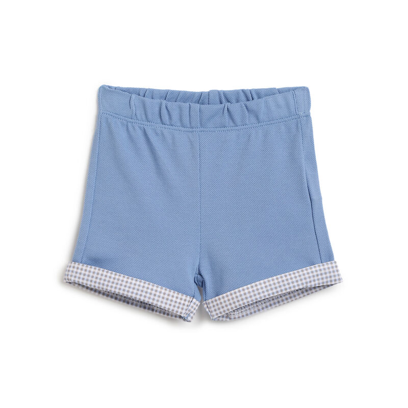 Boys Medium Light Blue Applique Outfit with Short Pants image number 2